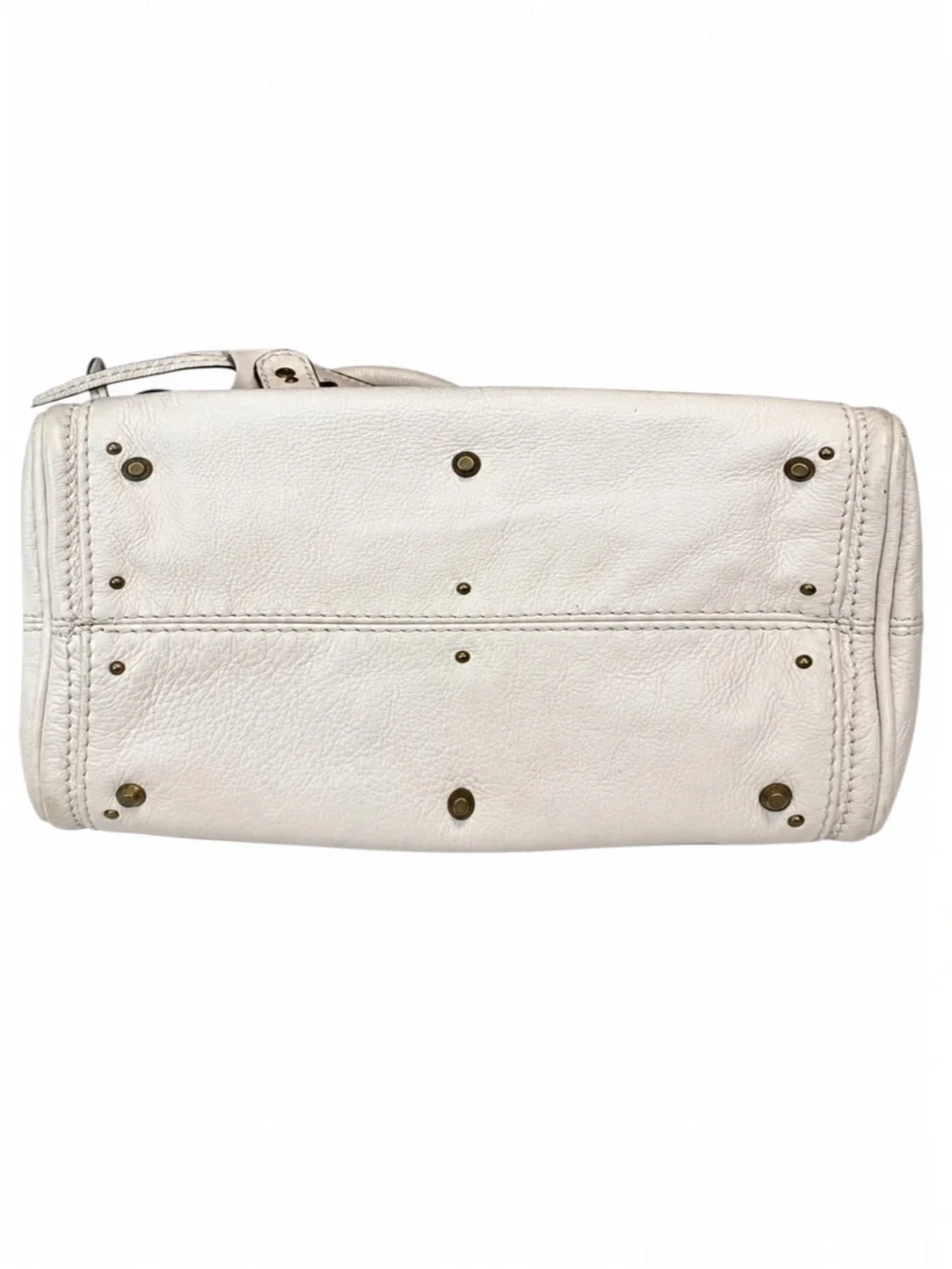 CHLOE Paddington Ivory Leather Mini Top Handle Bag with Lock and Key